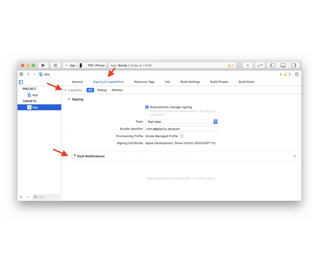 capacitor-xcode-capability